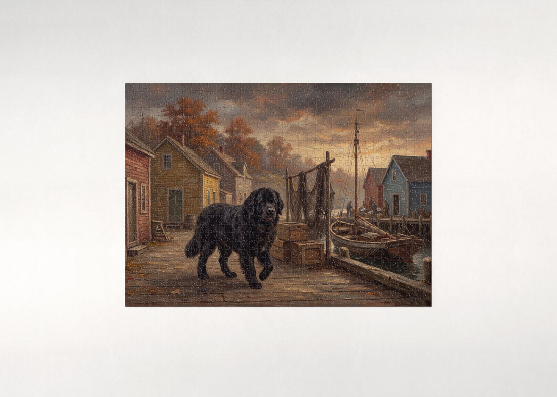 Newfoundland in the Autumn Fishing Village jigsaw puzzle - gift box