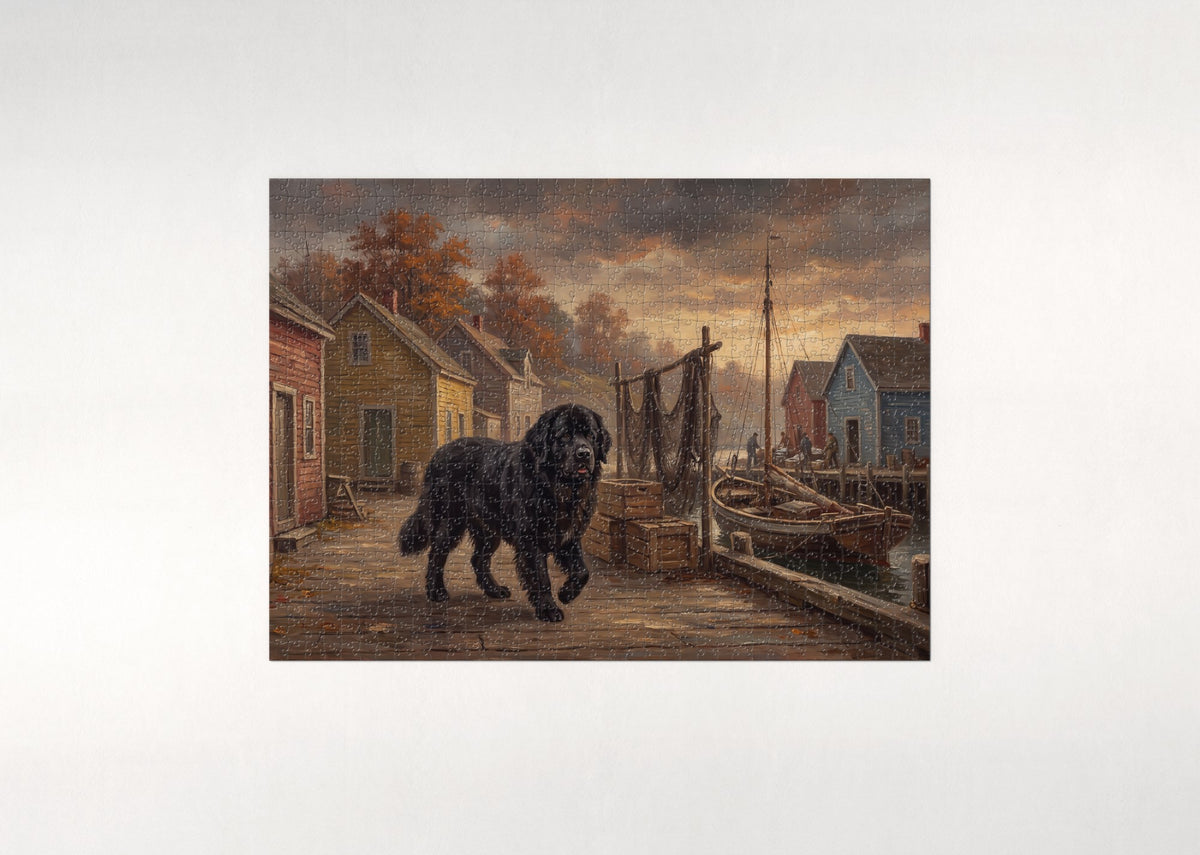 Newfoundland in the Autumn Fishing Village jigsaw puzzle - flat puzzle