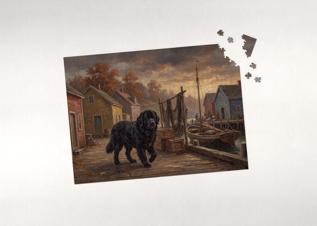 Newfoundland in the Autumn Fishing Village jigsaw puzzle - puzzle with loose pieces