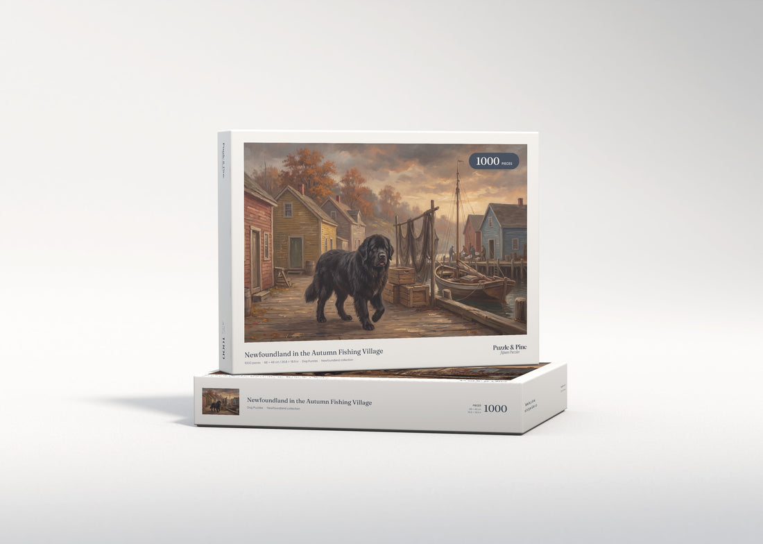 Newfoundland in the Autumn Fishing Village jigsaw puzzle - gift box