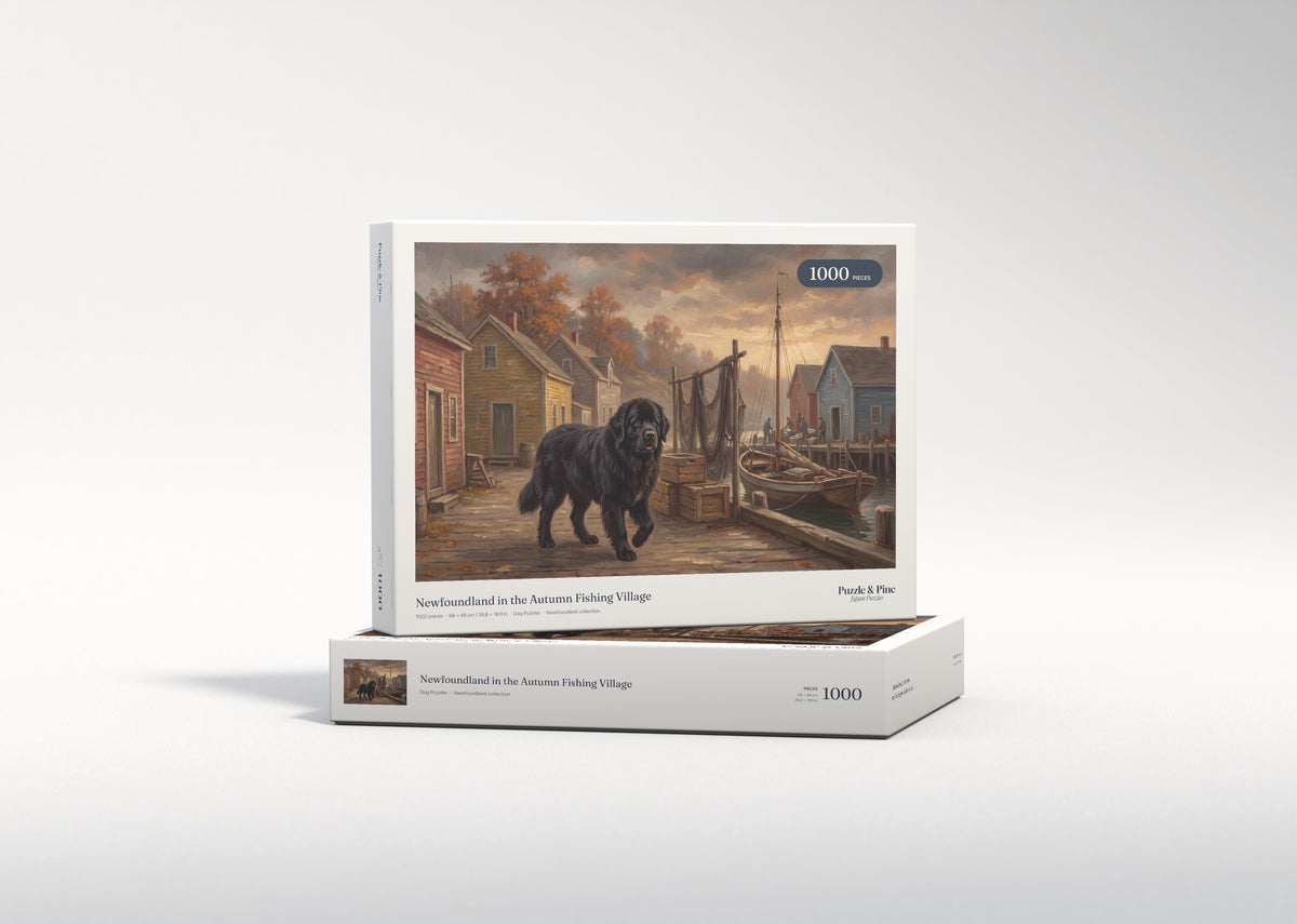 Newfoundland in the Autumn Fishing Village jigsaw puzzle - gift box