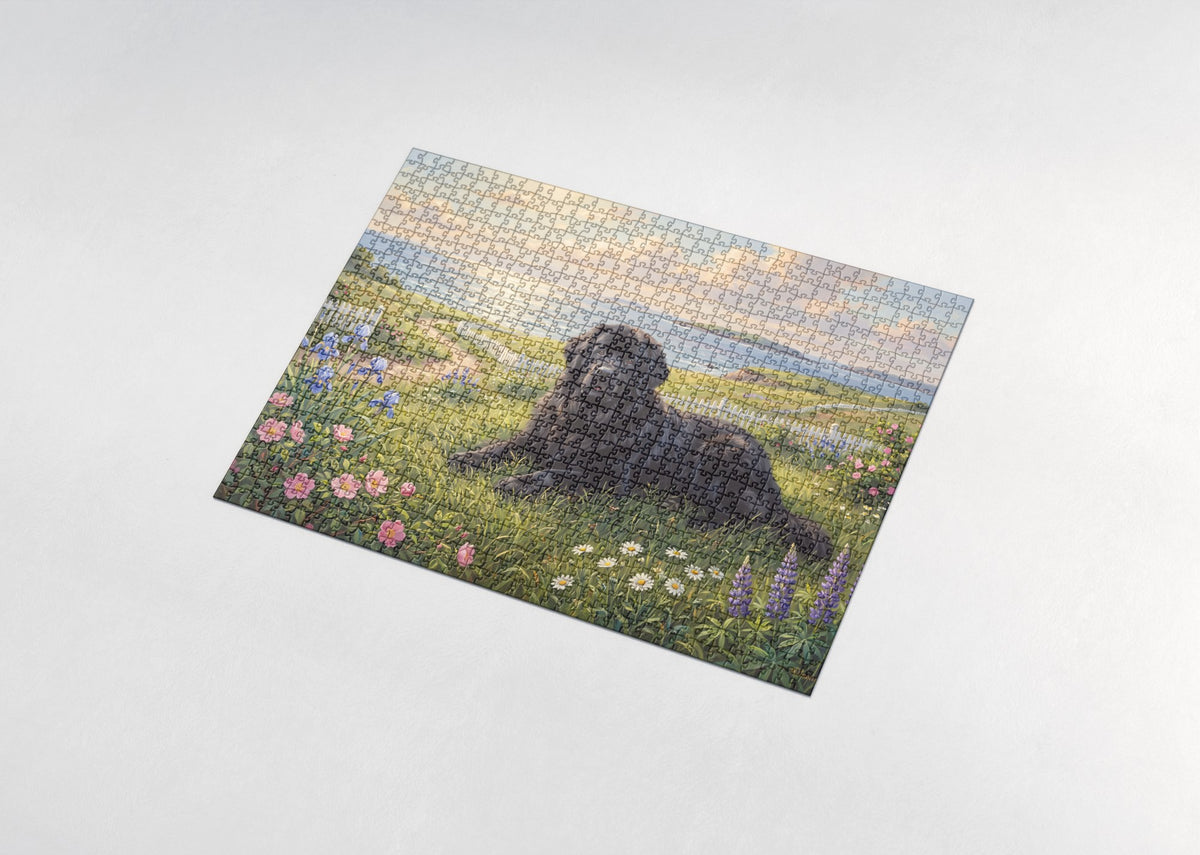 Newfoundland in the Seaside Meadow jigsaw puzzle - assembled puzzle