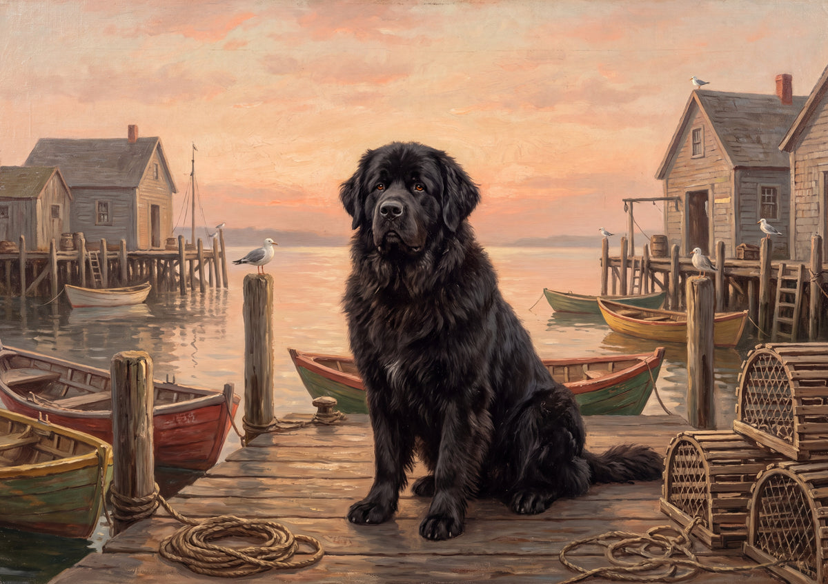 Newfoundland on the Harbor Dock at Dawn jigsaw puzzle