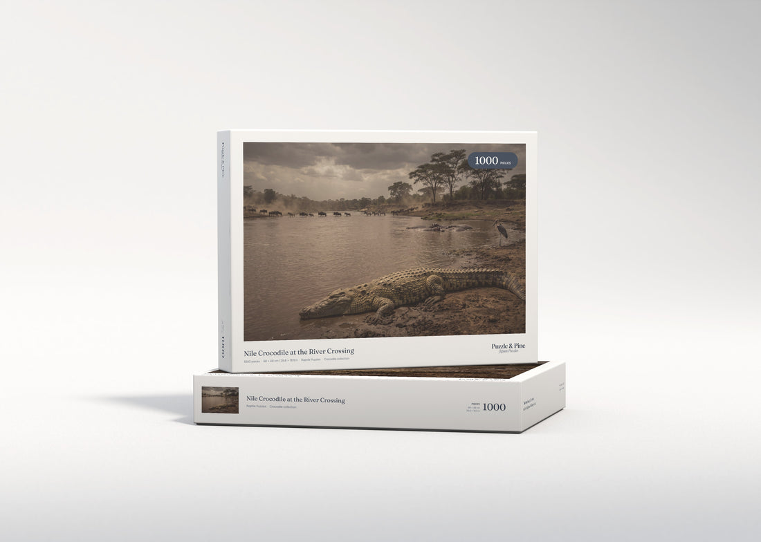 Nile Crocodile at the River Crossing jigsaw puzzle - gift box