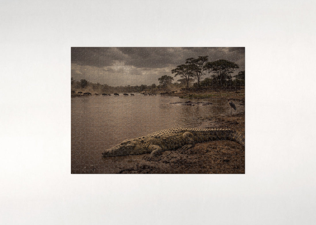 Nile Crocodile at the River Crossing jigsaw puzzle - gift box