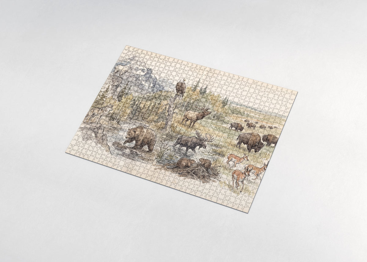 North American Wildlife Collage jigsaw puzzle - assembled puzzle