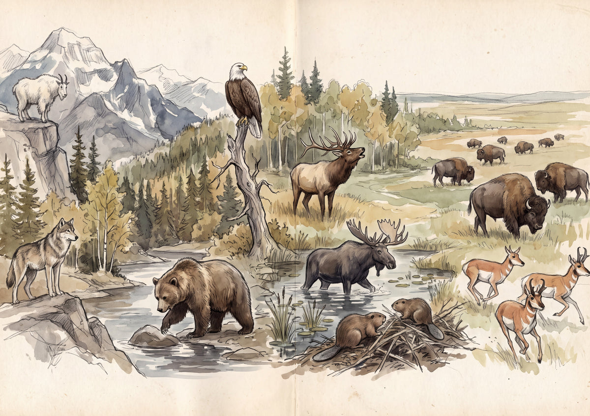 North American Wildlife Collage jigsaw puzzle