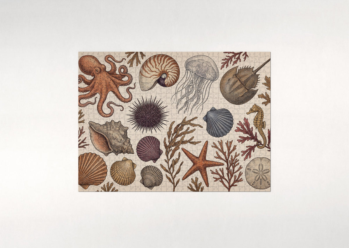 Ocean Life Vintage Plate jigsaw puzzle - flat puzzle