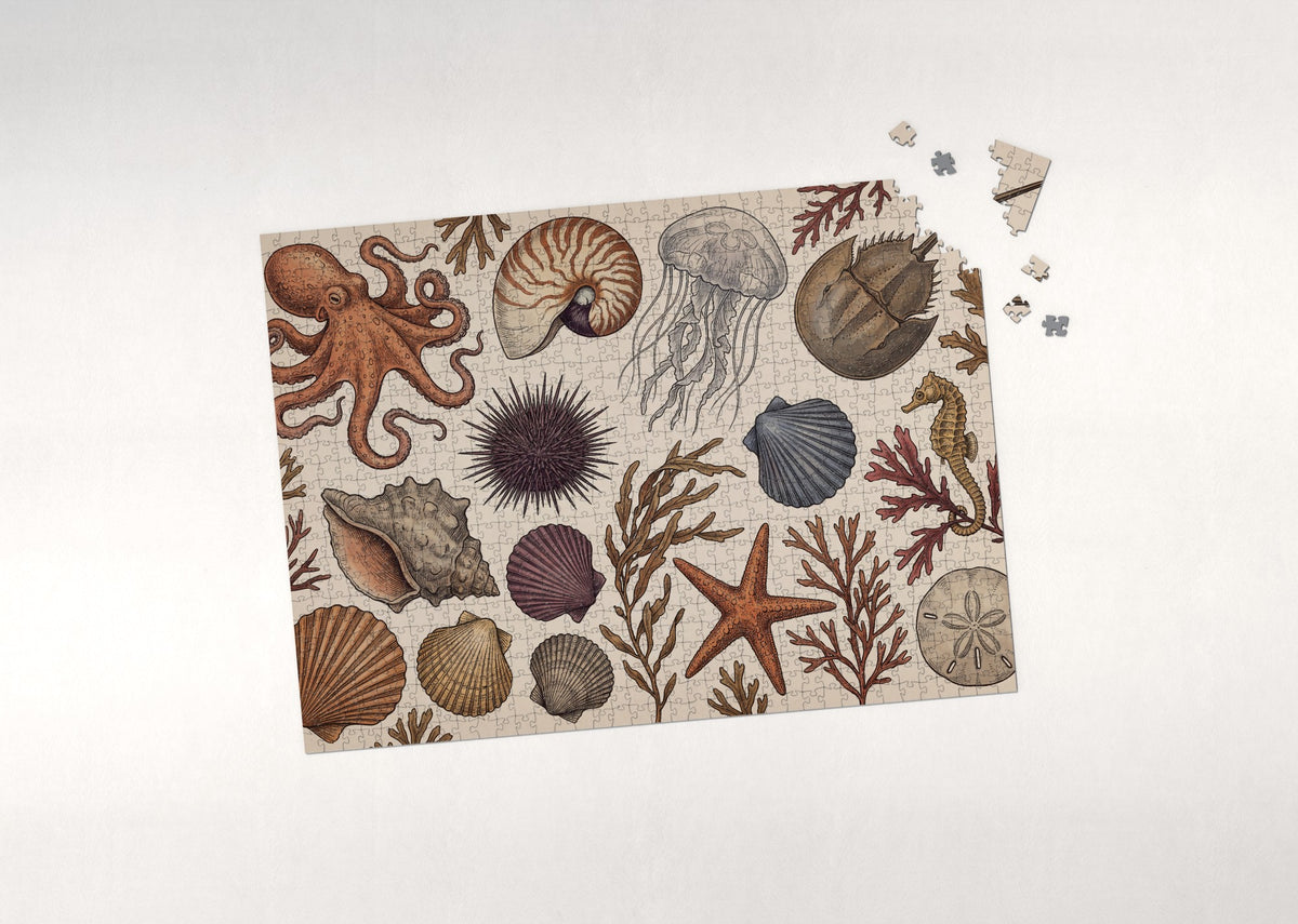 Ocean Life Vintage Plate jigsaw puzzle - puzzle with loose pieces