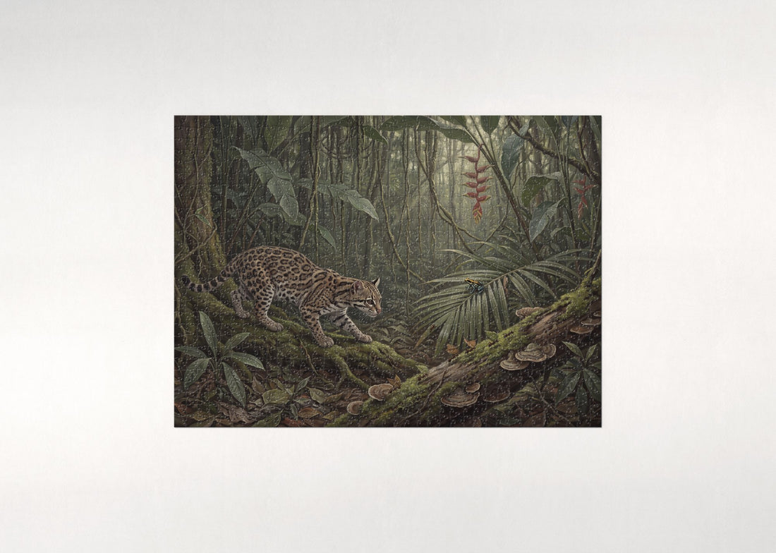 Ocelot in the Amazon Undergrowth jigsaw puzzle - gift box