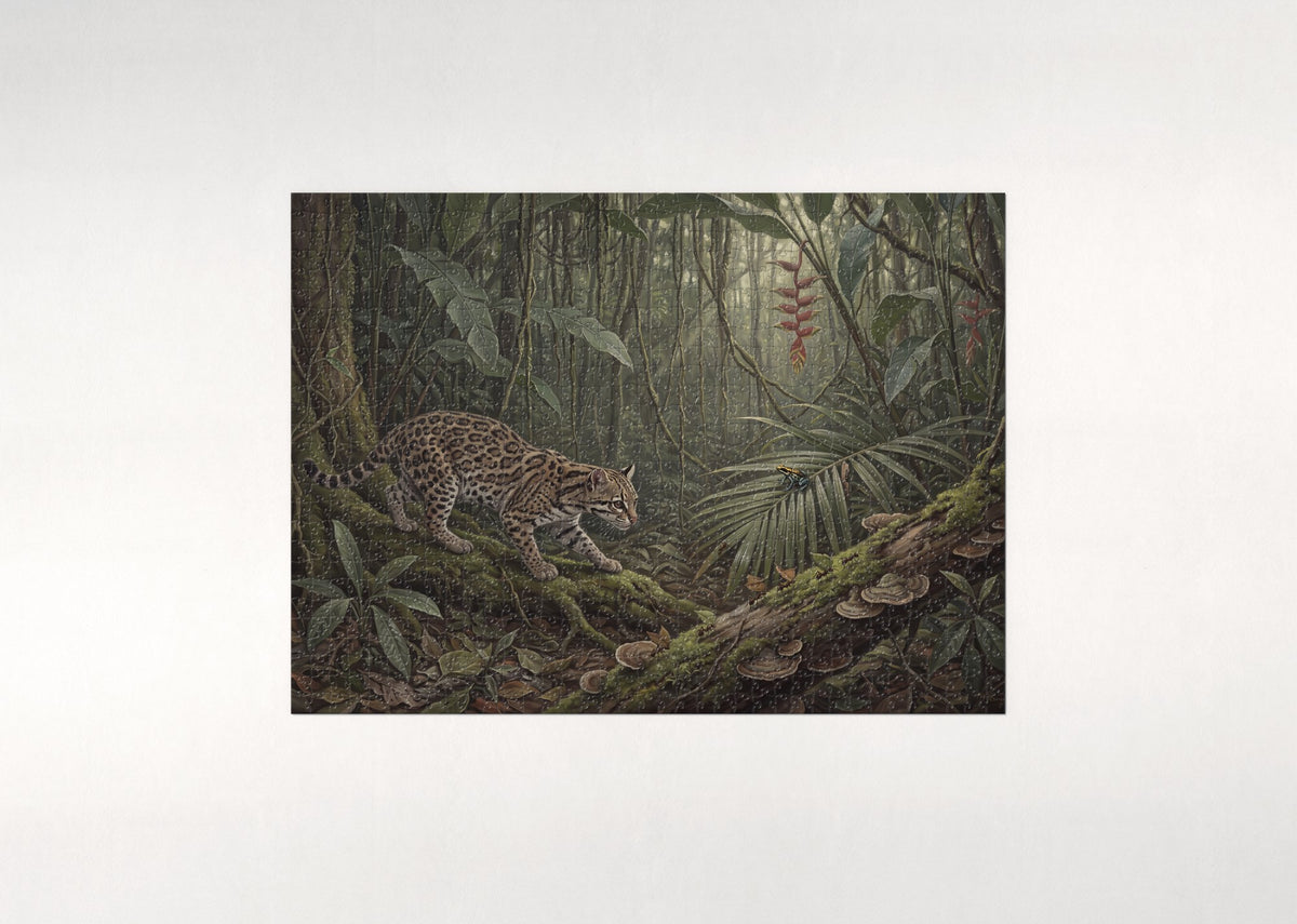 Ocelot in the Amazon Undergrowth jigsaw puzzle - flat puzzle