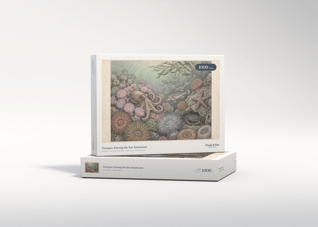 Octopus Among the Sea Anemones jigsaw puzzle - gift box