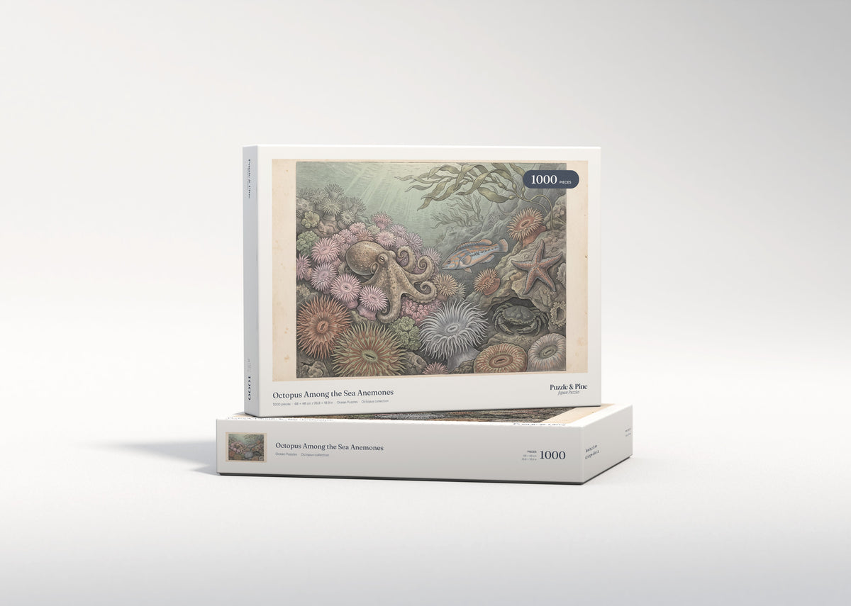 Octopus Among the Sea Anemones jigsaw puzzle - gift box