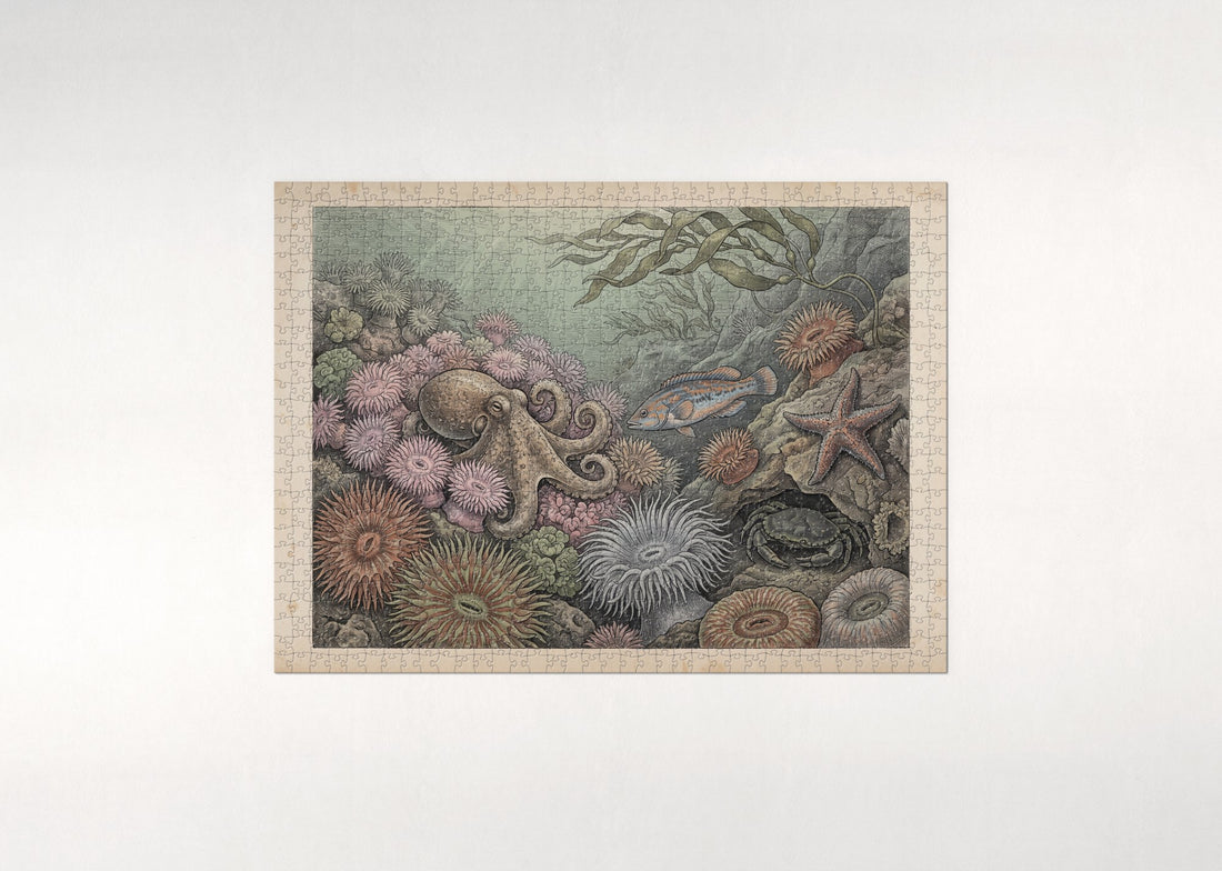 Octopus Among the Sea Anemones jigsaw puzzle - gift box