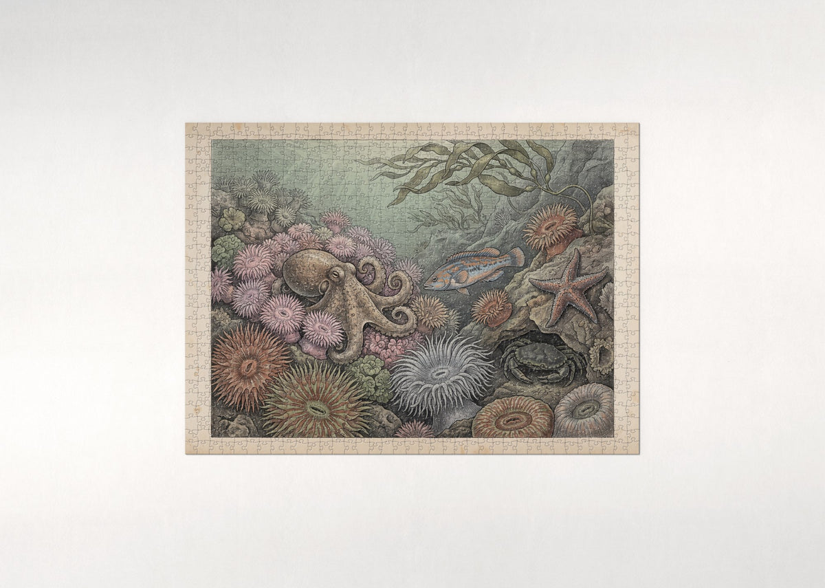 Octopus Among the Sea Anemones jigsaw puzzle - flat puzzle