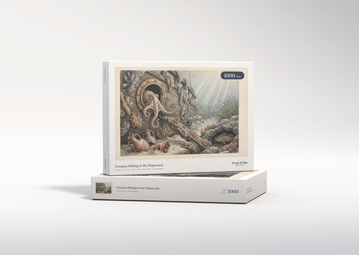 Octopus Hiding in the Shipwreck jigsaw puzzle - gift box