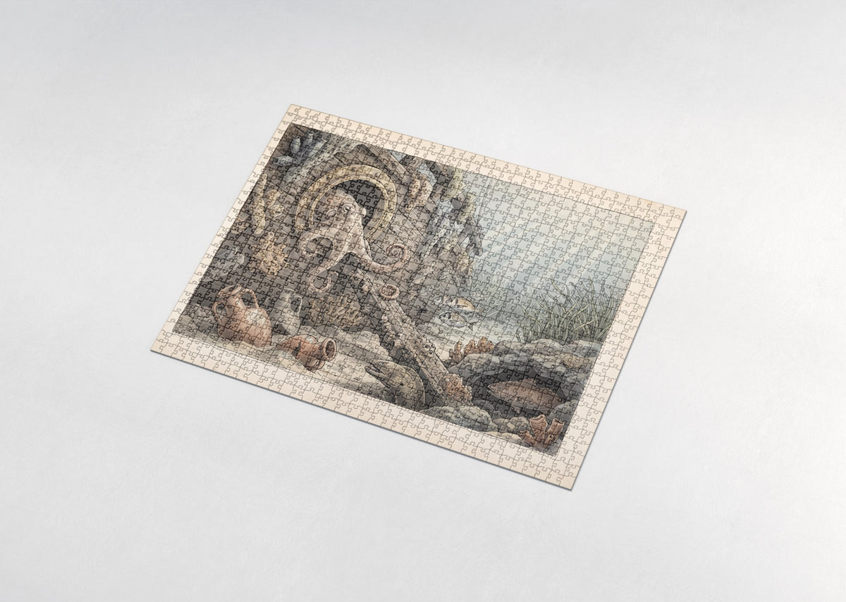 Octopus Hiding in the Shipwreck jigsaw puzzle - assembled puzzle
