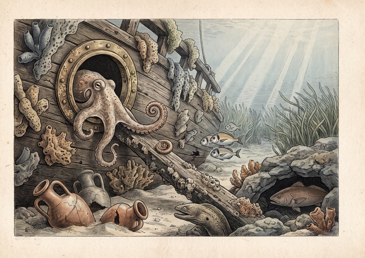 Octopus Hiding in the Shipwreck jigsaw puzzle