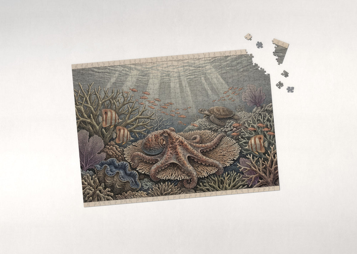 Octopus in the Coral Garden jigsaw puzzle - puzzle with loose pieces