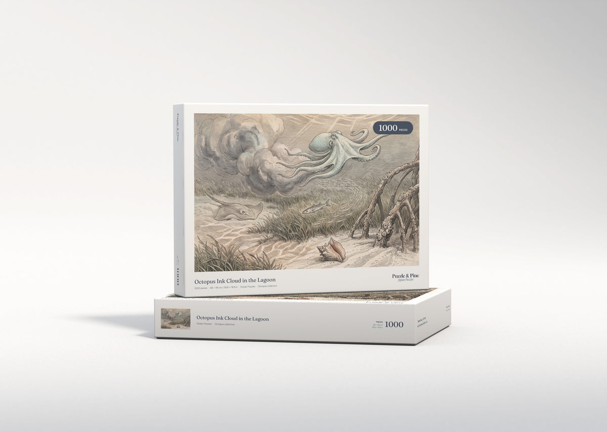 Octopus Ink Cloud in the Lagoon jigsaw puzzle - gift box