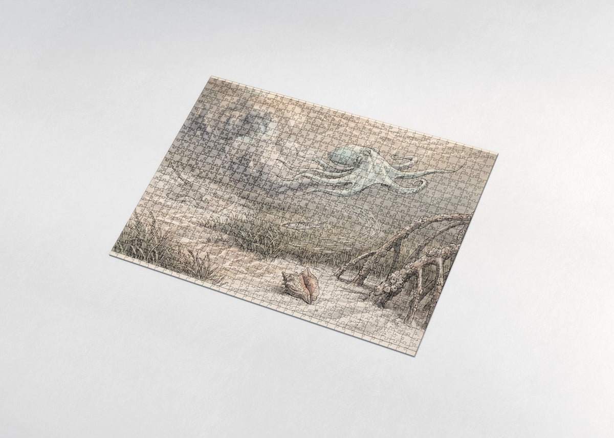 Octopus Ink Cloud in the Lagoon jigsaw puzzle - assembled puzzle