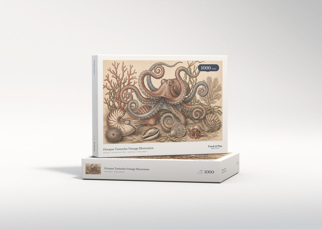 Octopus Tentacles Vintage Illustration jigsaw puzzle - gift box