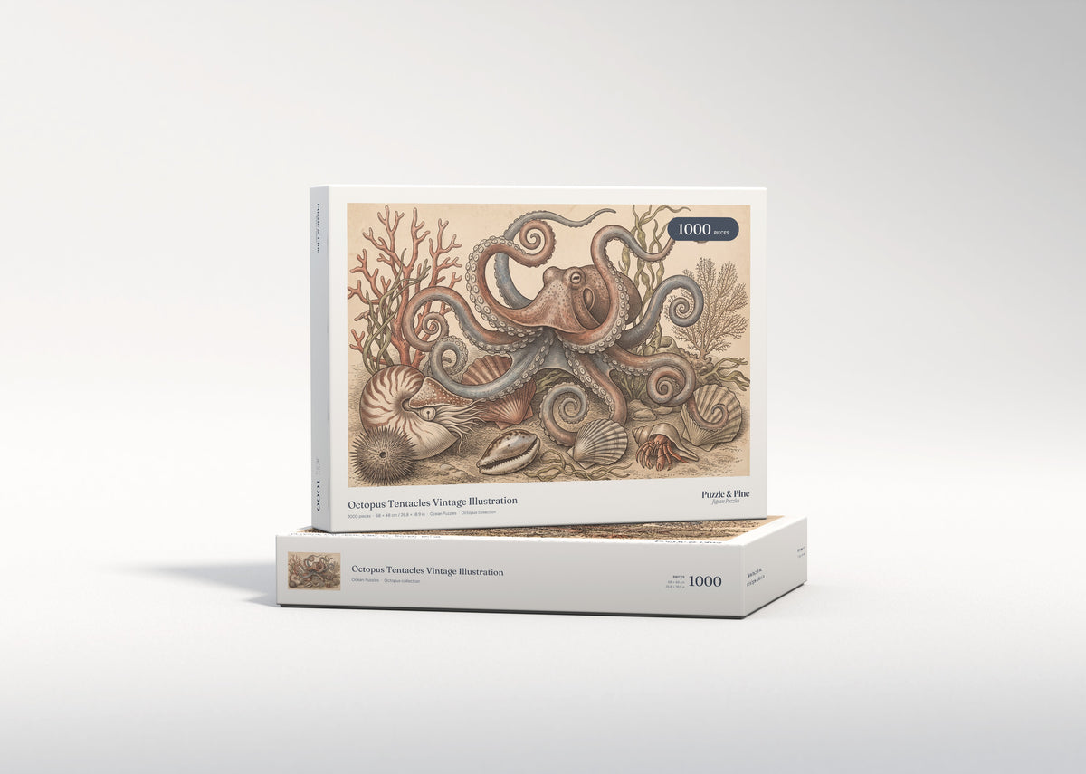Octopus Tentacles Vintage Illustration jigsaw puzzle - gift box