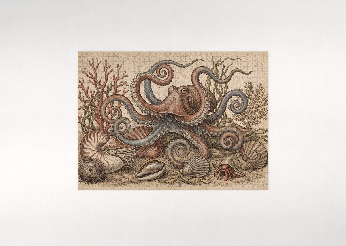 Octopus Tentacles Vintage Illustration jigsaw puzzle - flat puzzle