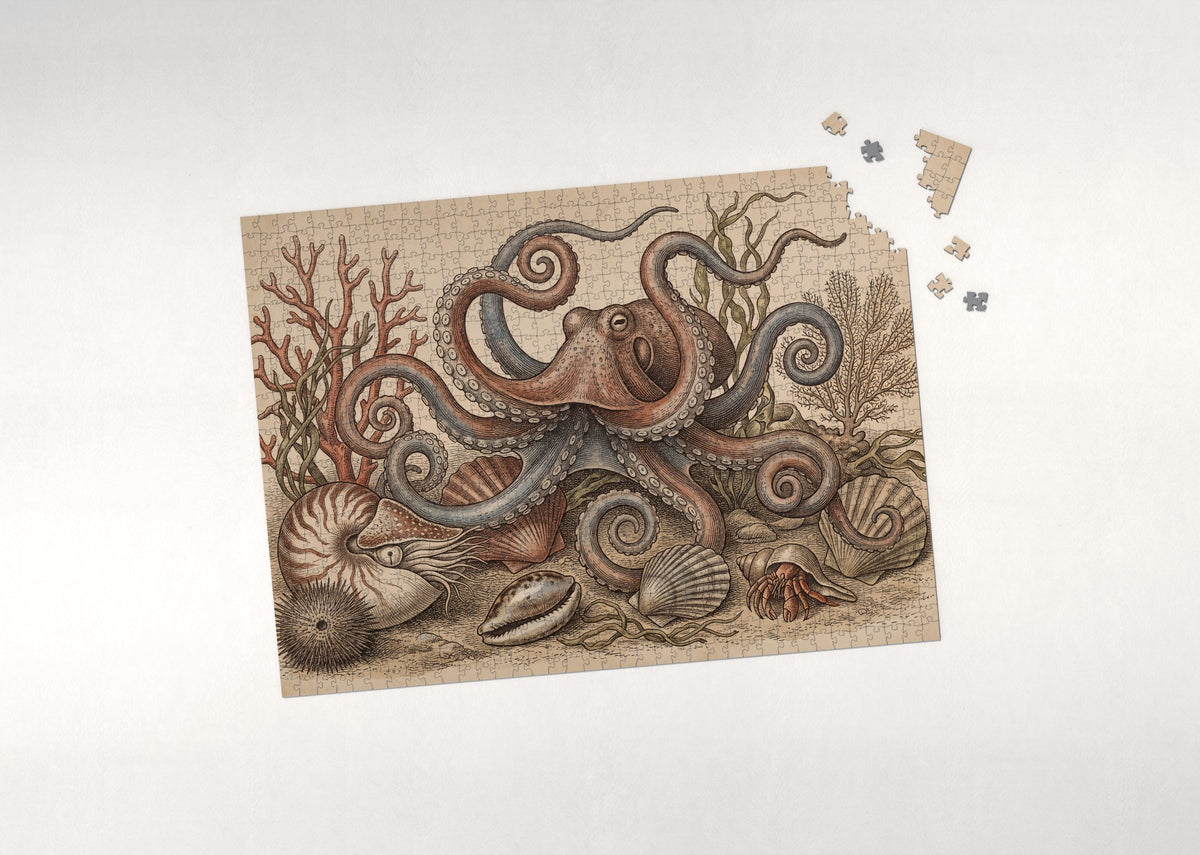 Octopus Tentacles Vintage Illustration jigsaw puzzle - puzzle with loose pieces