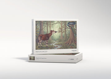 Okapi in the Congo Forest jigsaw puzzle - gift box