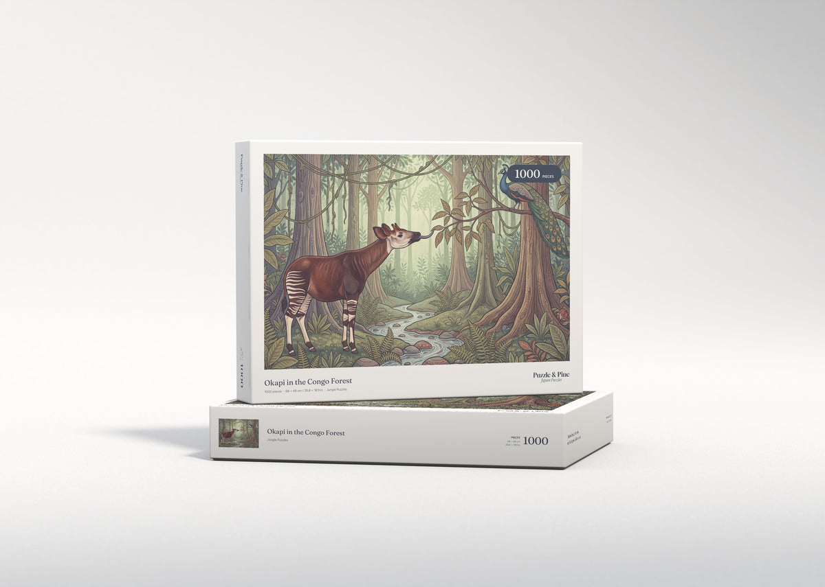 Okapi in the Congo Forest jigsaw puzzle - gift box