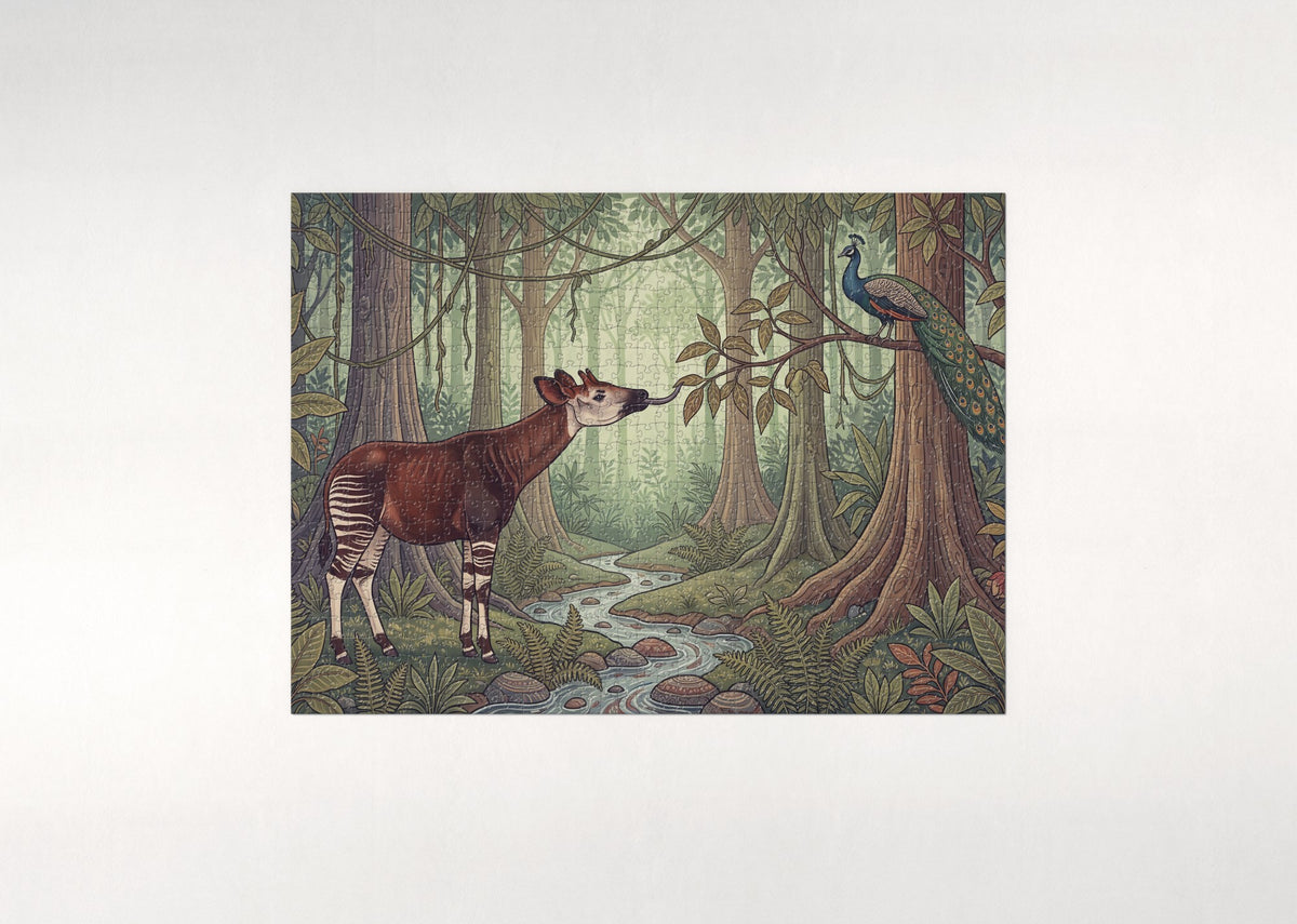 Okapi in the Congo Forest jigsaw puzzle - flat puzzle
