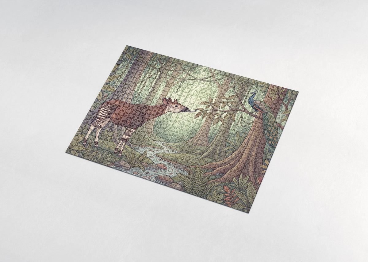 Okapi in the Congo Forest jigsaw puzzle - assembled puzzle