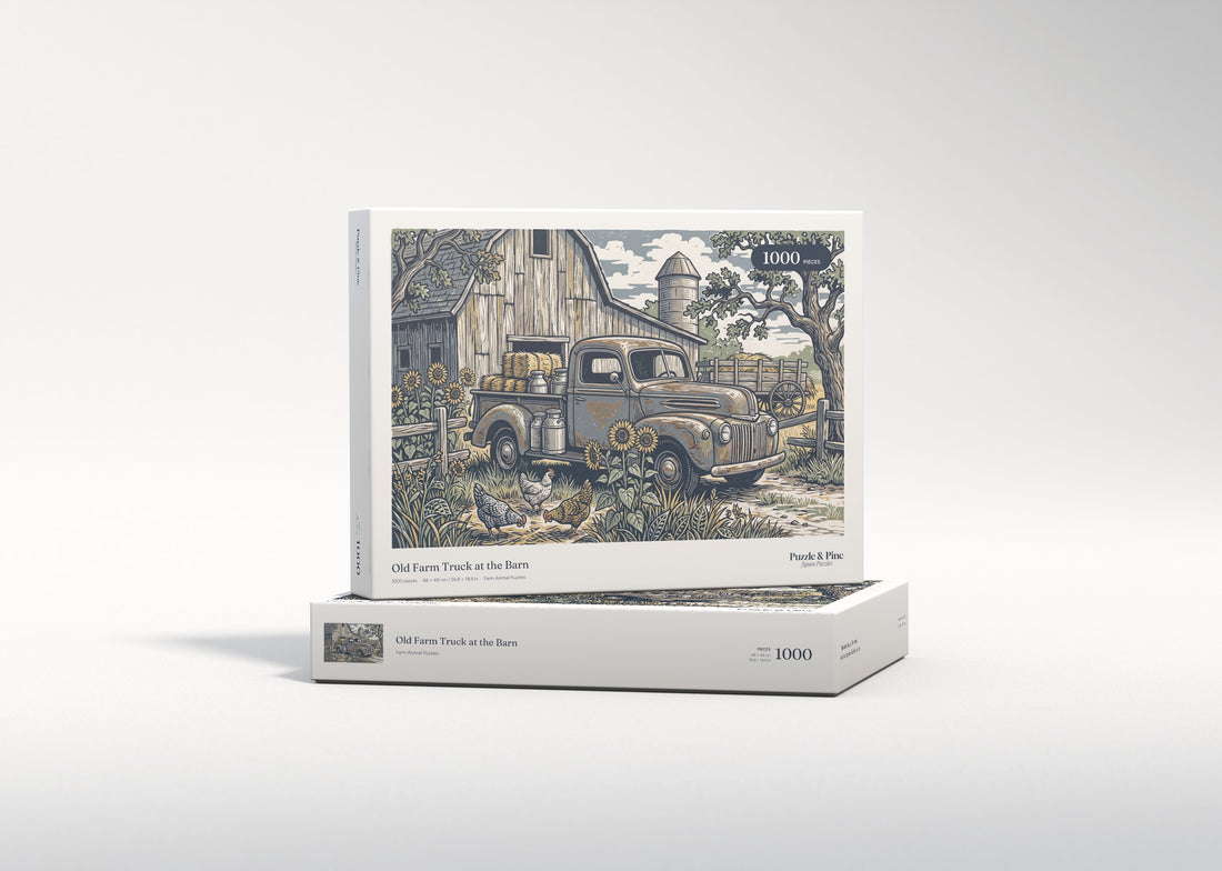 Old Farm Truck at the Barn jigsaw puzzle - gift box