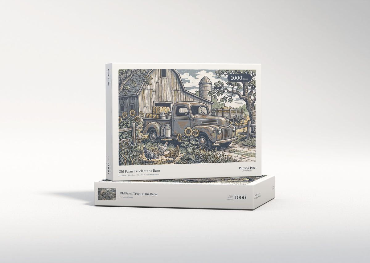 Old Farm Truck at the Barn jigsaw puzzle - gift box