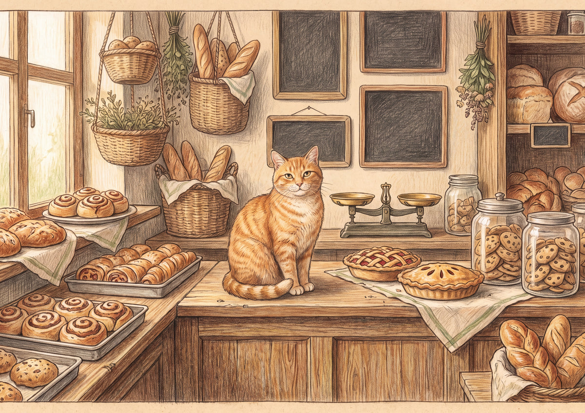 Orange Tabby At the Cinnamon Bakery Counter jigsaw puzzle