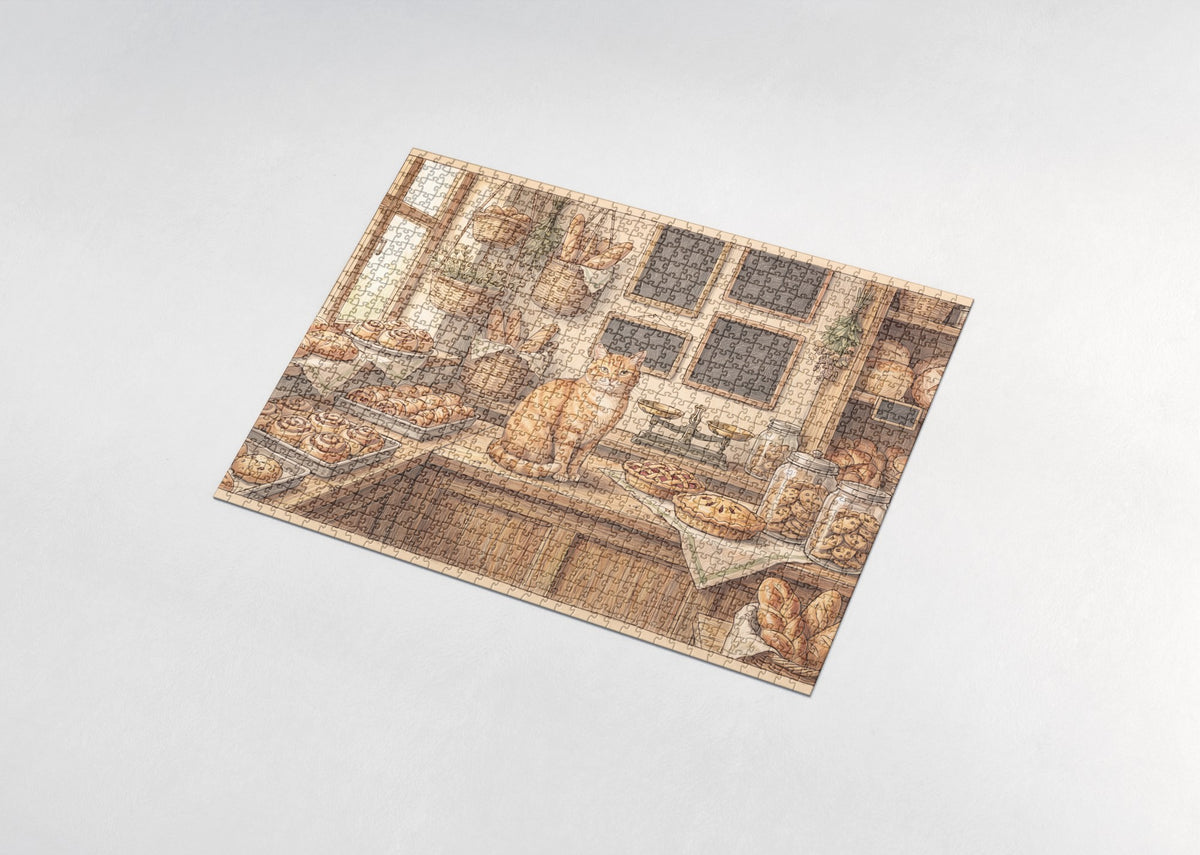 Orange Tabby At the Cinnamon Bakery Counter jigsaw puzzle - assembled puzzle