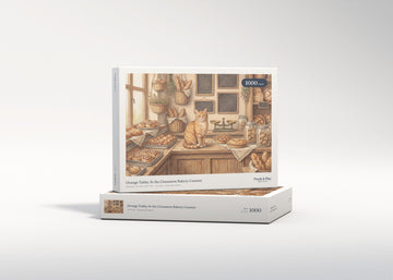 Orange Tabby At the Cinnamon Bakery Counter jigsaw puzzle - gift box