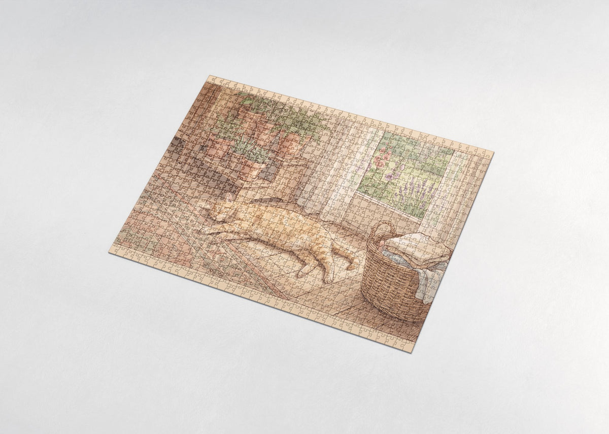 Orange Tabby In the Morning Sunbeam jigsaw puzzle - assembled puzzle