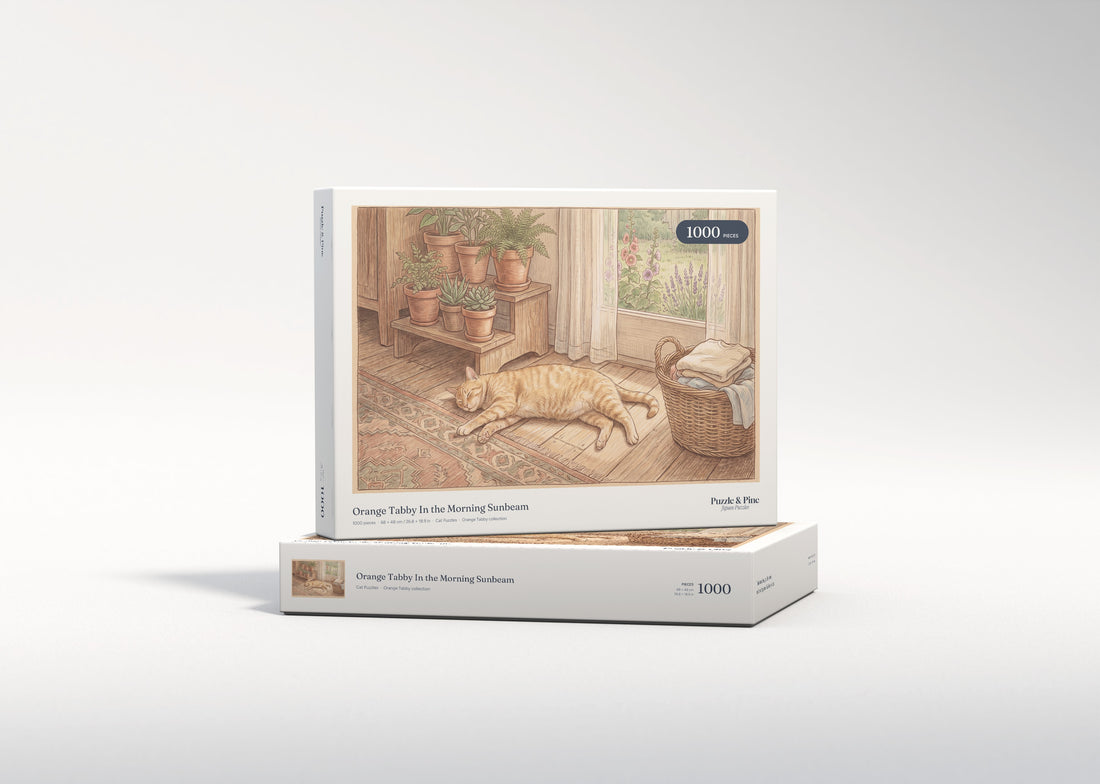Orange Tabby In the Morning Sunbeam jigsaw puzzle - gift box