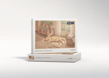 Orange Tabby In the Morning Sunbeam jigsaw puzzle - gift box