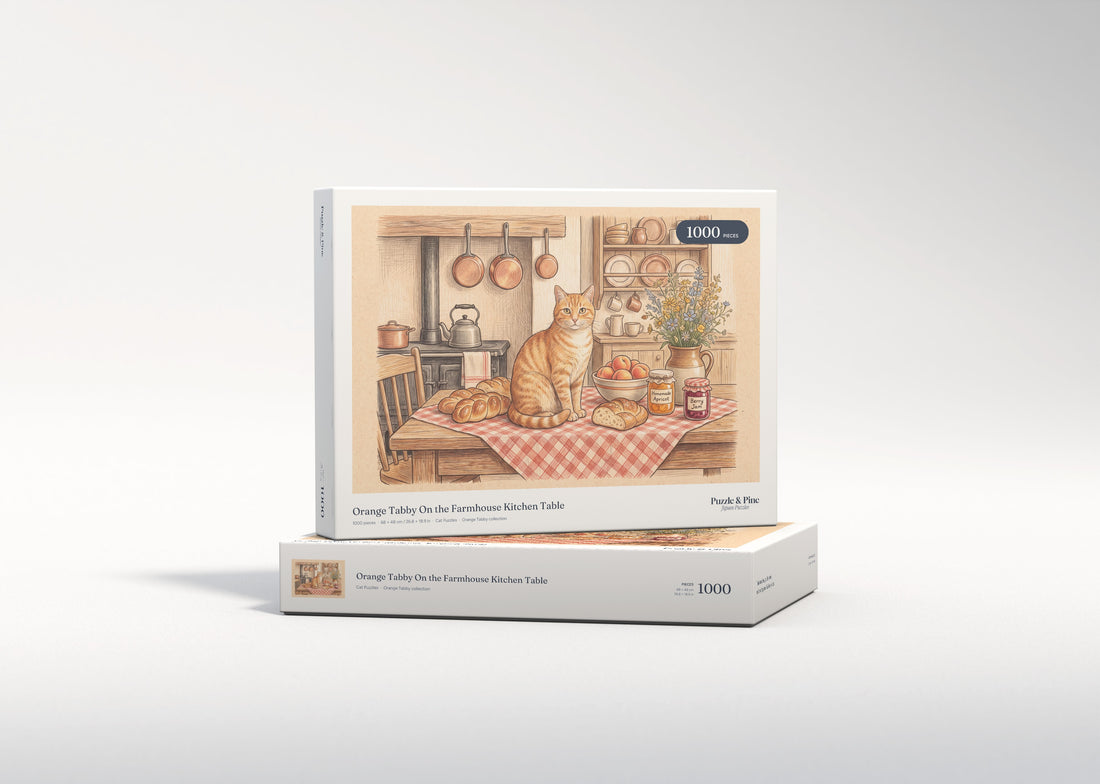 Orange Tabby On the Farmhouse Kitchen Table jigsaw puzzle - gift box