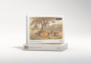 Orange Tabby Under the Apple Tree jigsaw puzzle - gift box