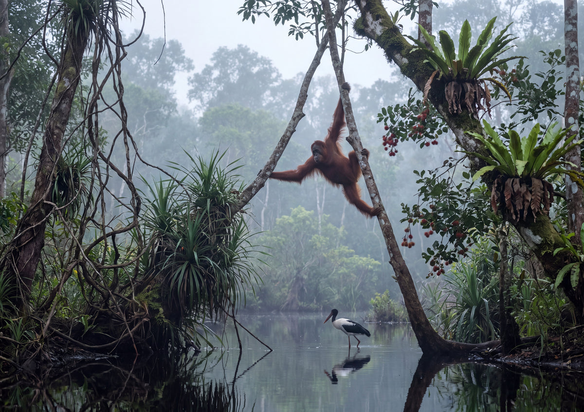 Orangutan Swinging Through the Jungle jigsaw puzzle