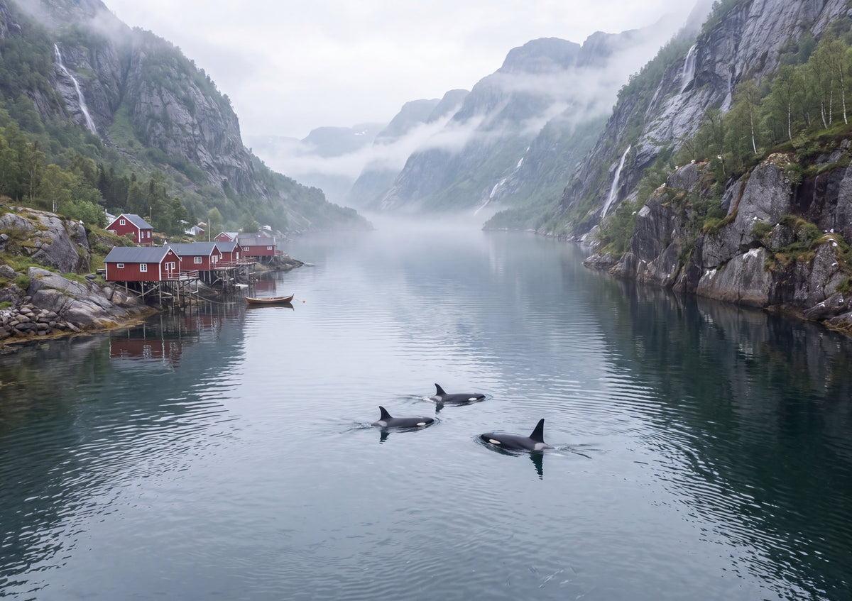 Orcas in the Norwegian Fjord jigsaw puzzle