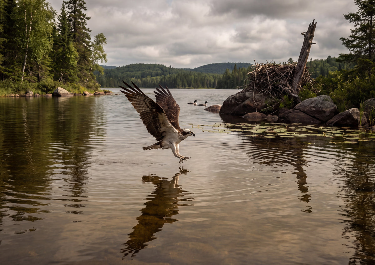 Osprey Diving at the Lake jigsaw puzzle