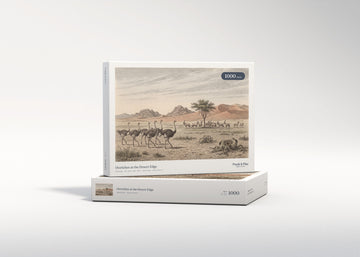 Ostriches at the Desert Edge jigsaw puzzle - gift box
