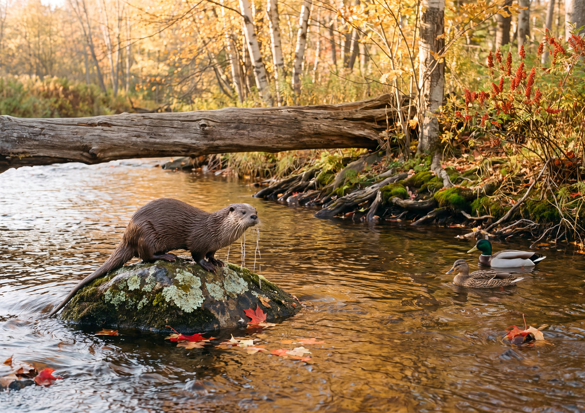 Otter at the Autumn Creek jigsaw puzzle