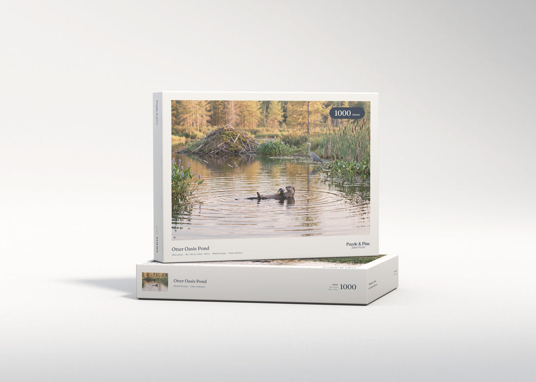 Otter Oasis Pond jigsaw puzzle - gift box