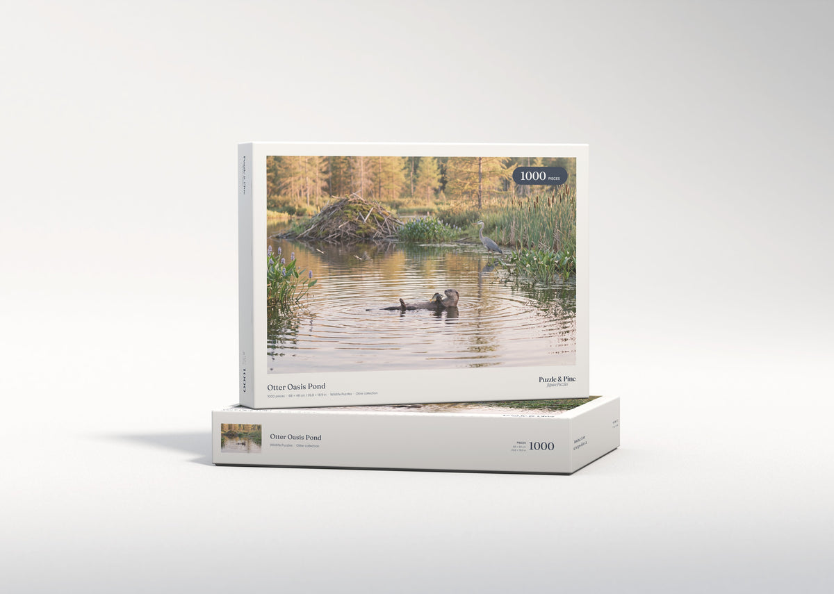 Otter Oasis Pond jigsaw puzzle - gift box